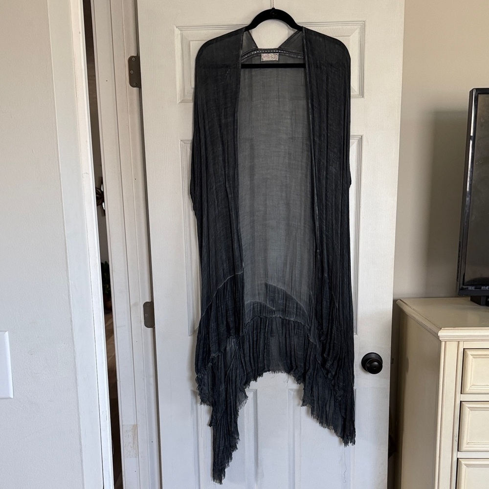 Free People Black Sheer Cardigan
